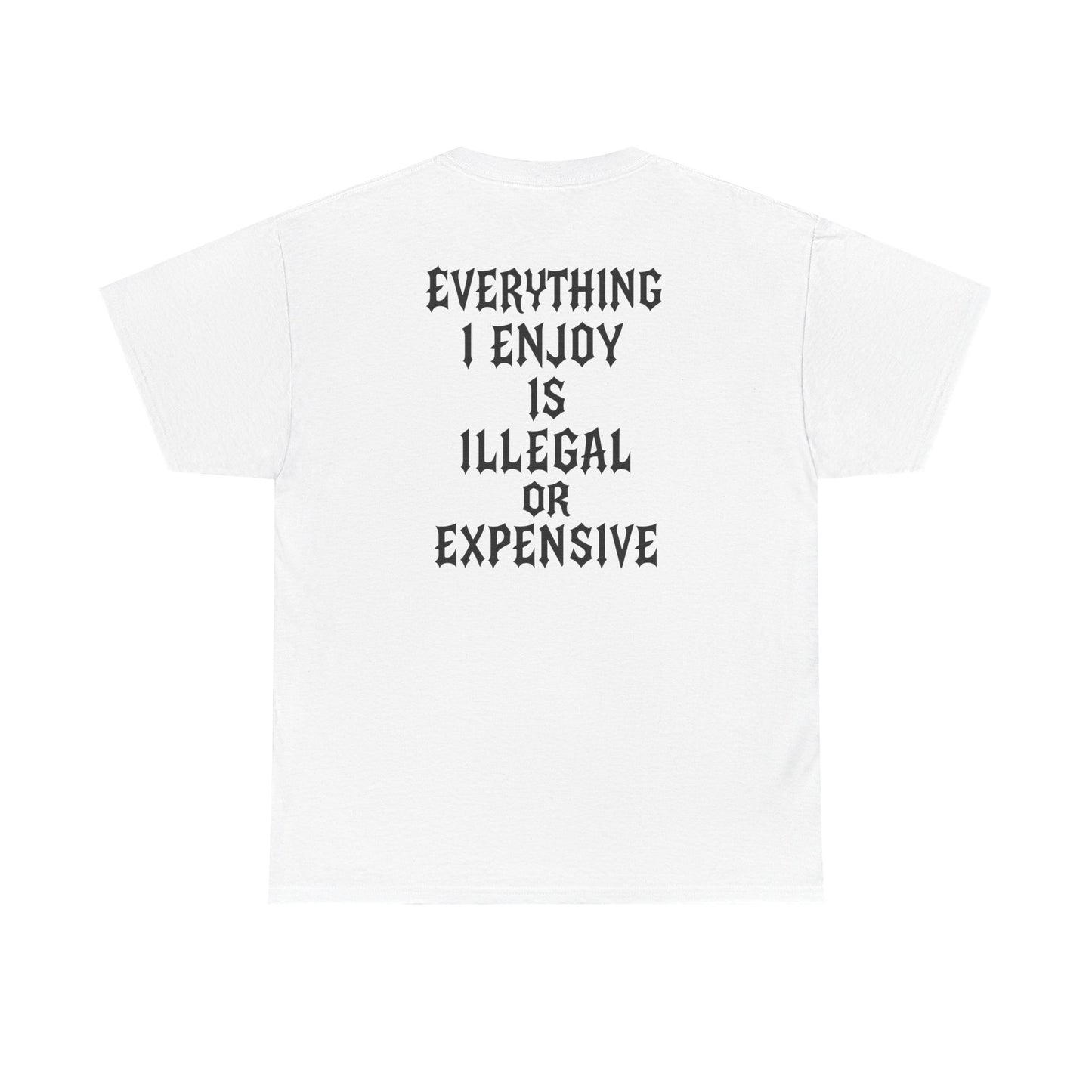 ROGUEE White Illegal Or Expensive Graphic T-Shirt