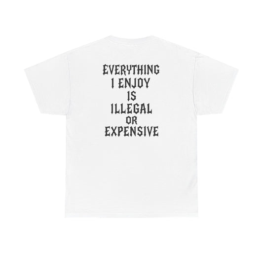 ROGUEE White Illegal Or Expensive Graphic T-Shirt